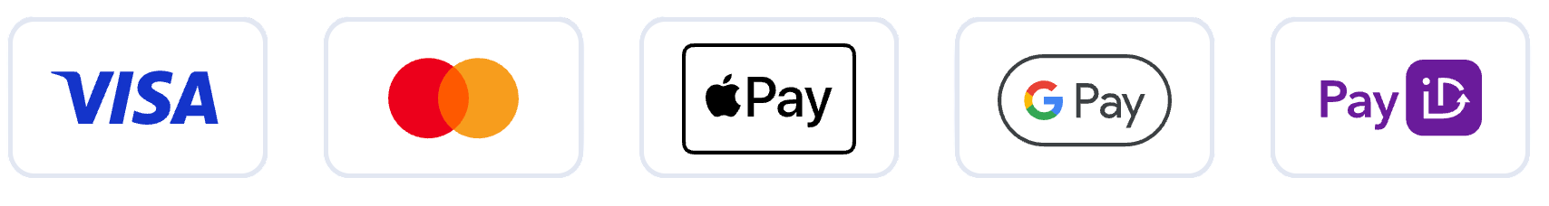Accepted payment methods: Visa, Mastercard, Apple Pay, Google Pay and PayID
